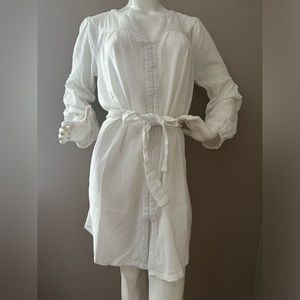 #66 M/L NWT Pepaloves 100% Cotton White Dress 'Button Down